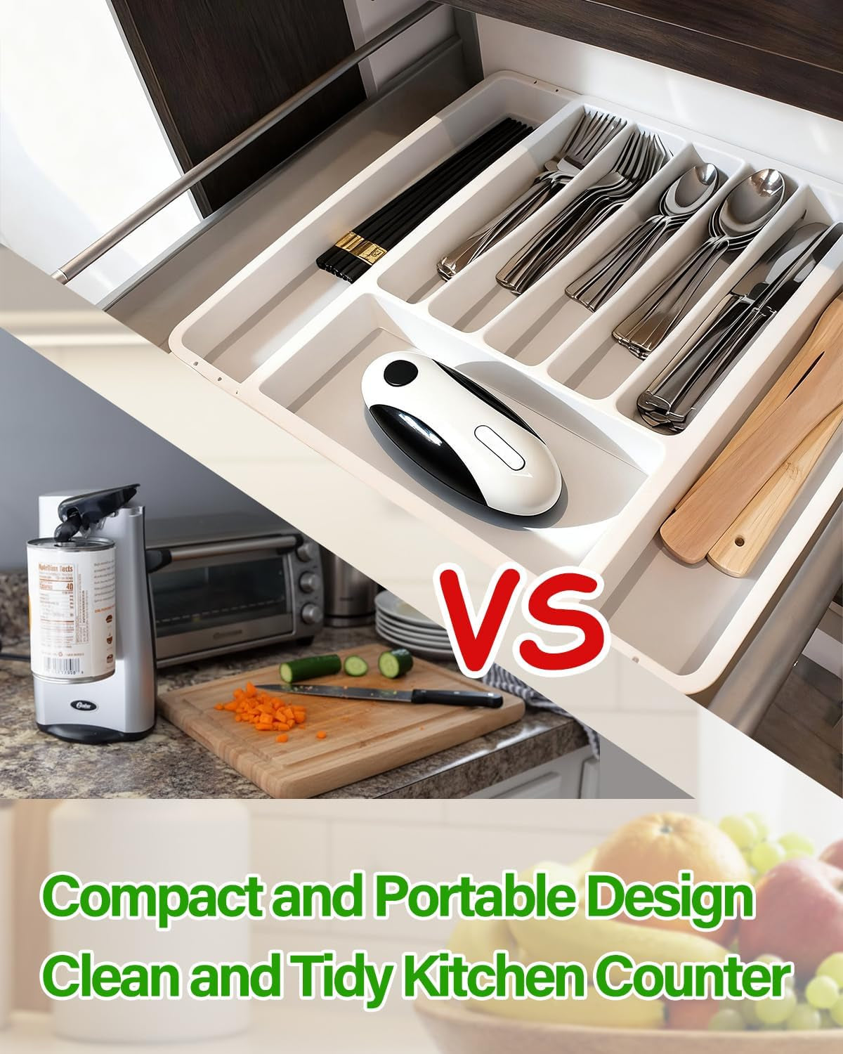 Rechargeable electric can opener working on different can shapes