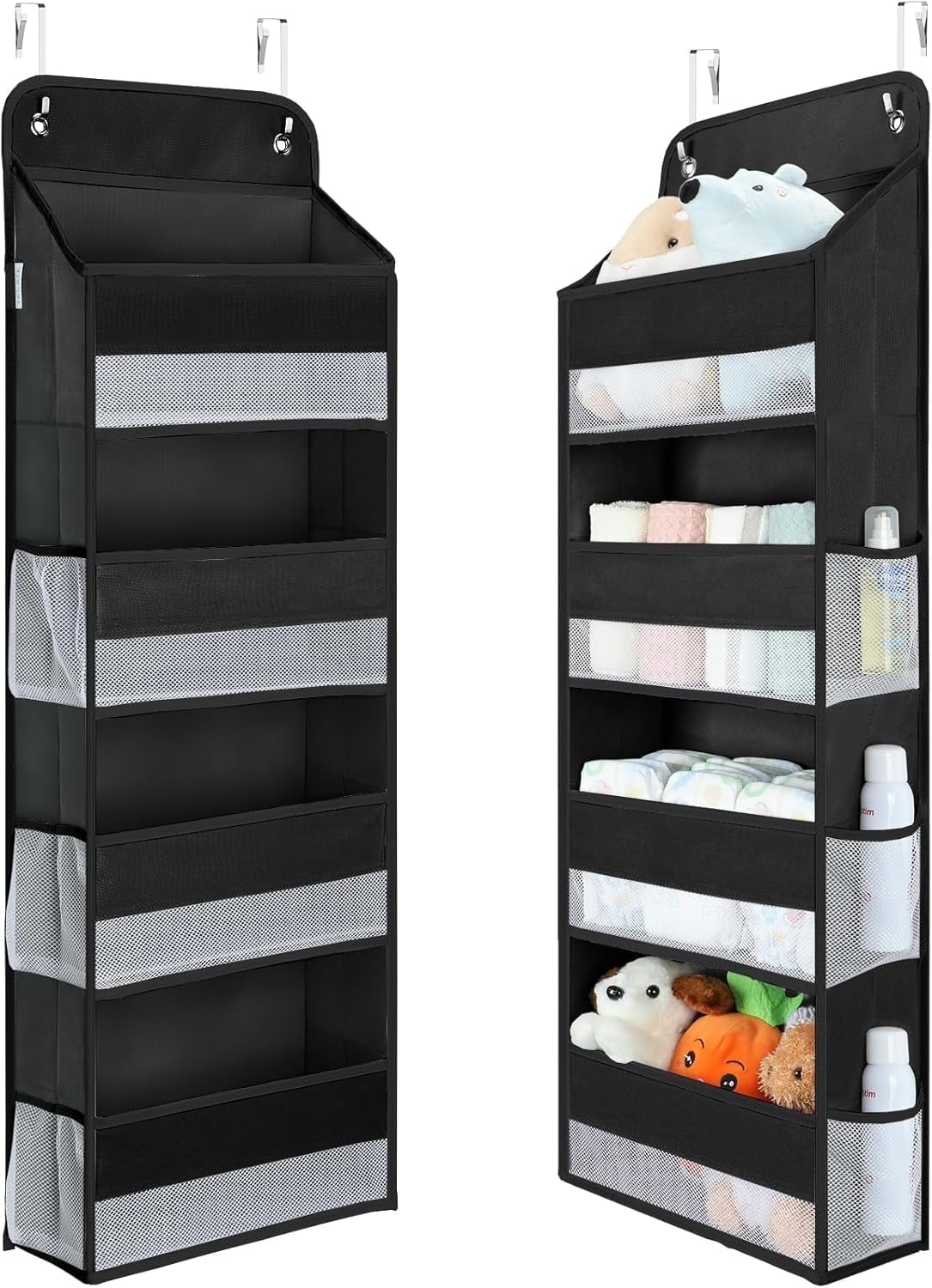 Lazyspin 6-Shelf over the Door Organizer, Door Hanging Storage, Gray
