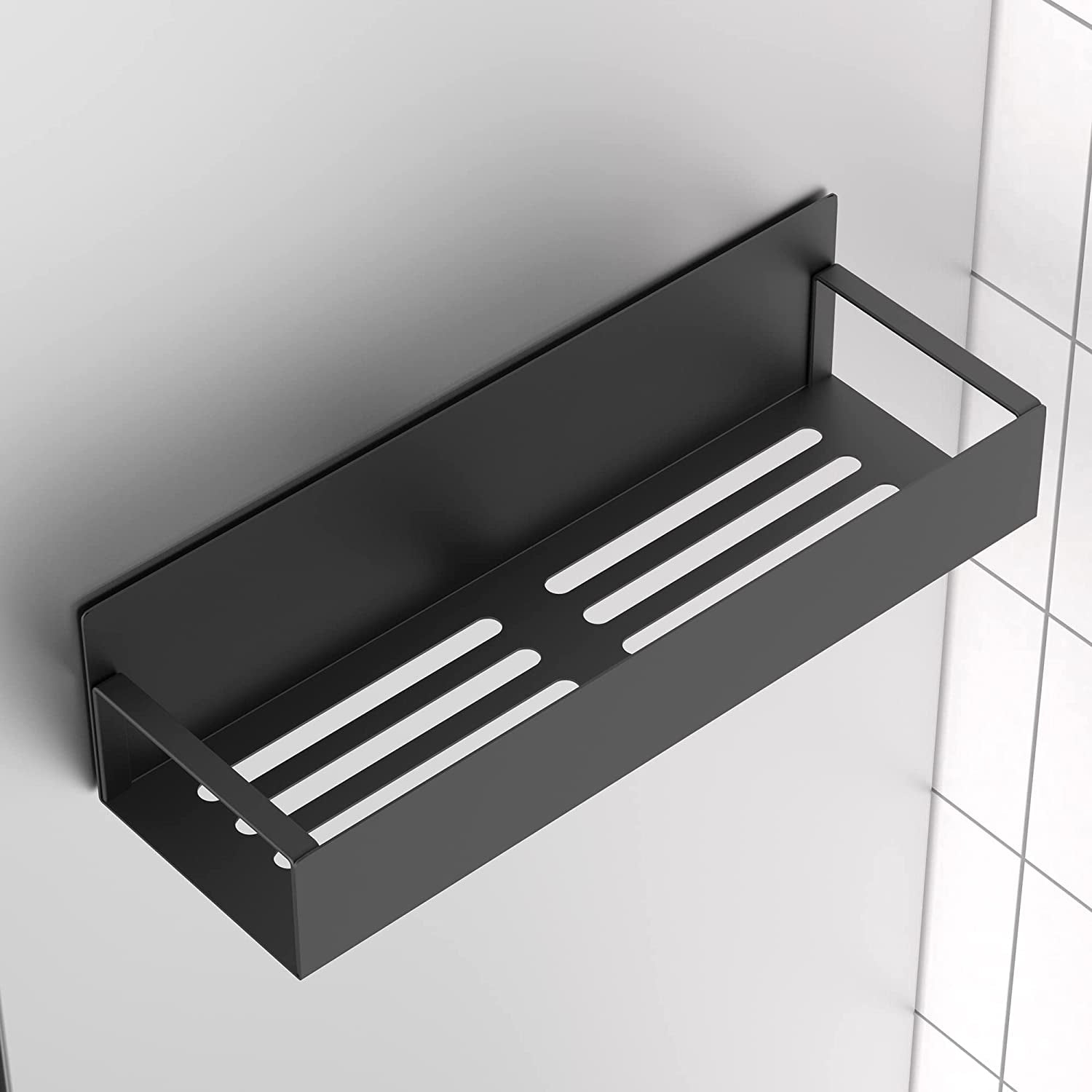 Huggiegems Metal 4 Pack Magnetic Spice Storage Rack Organizer for Refrigerator and Oven, Black Fridge Organizers and Storage, Metal