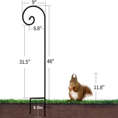 BEAU JARDIN 48-Inch Heavy Duty Shepherd Hooks - 2 Pack, No Assembly Required - Perfect for Hanging Plants, Bird Feeders, Lanterns, and Wedding Decor