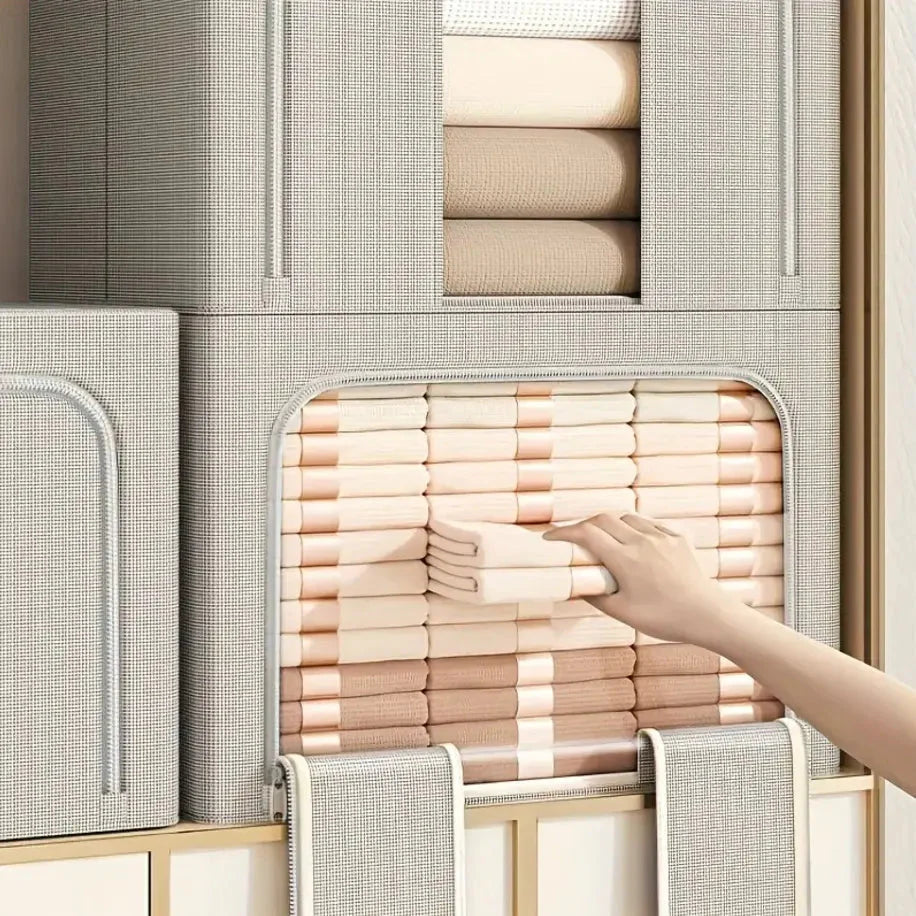 STACKABLE LINEN STORAGE BOXES