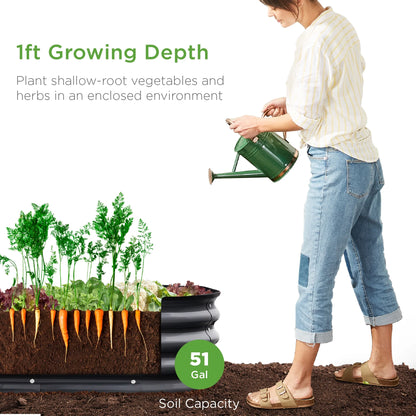 Elevate Your Gardening with the Best Choice Products 4x2x1 Ft Charcoal Oval Metal Raised Garden Bed - Perfect for Vegetables and Flowers!