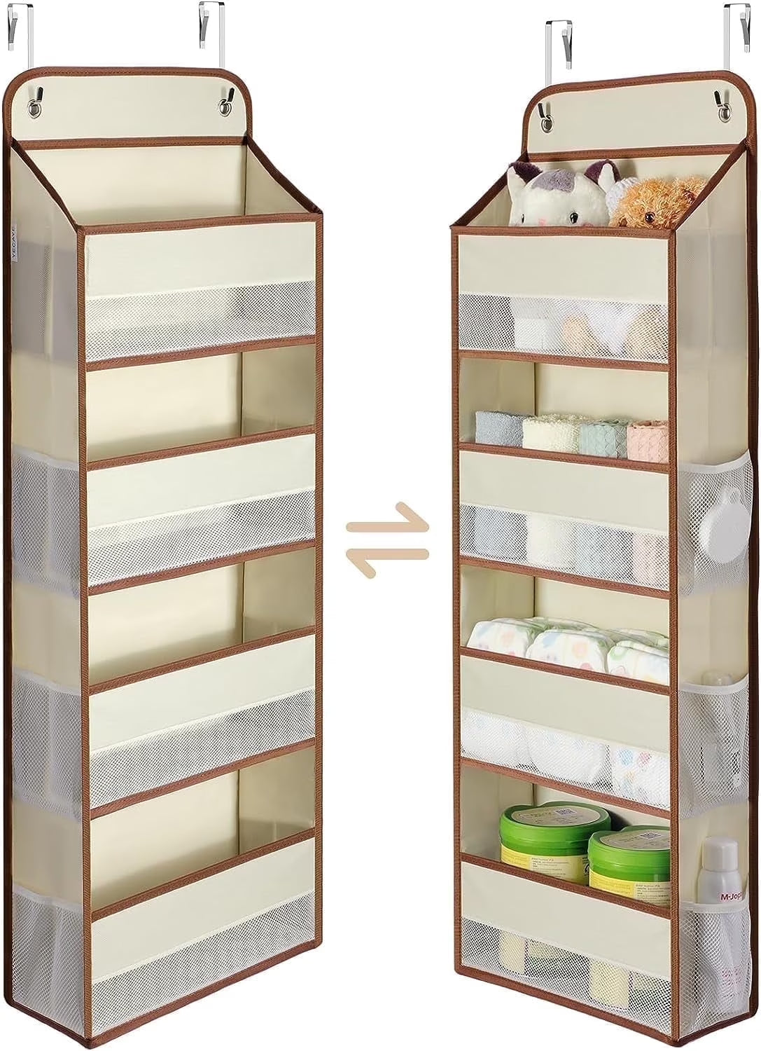 Lazyspin 6-Shelf over the Door Organizer, Door Hanging Storage, Gray