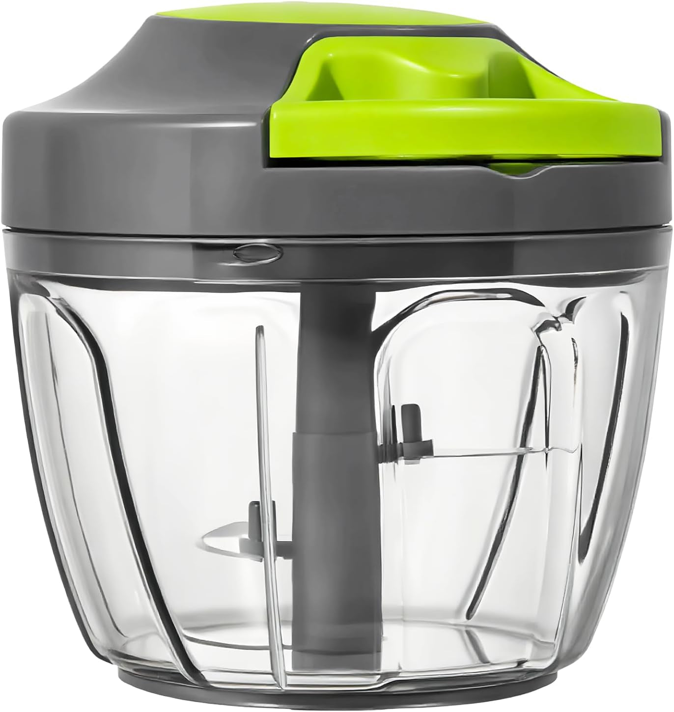 Pull-string manual food chopper being rinsed under a tap