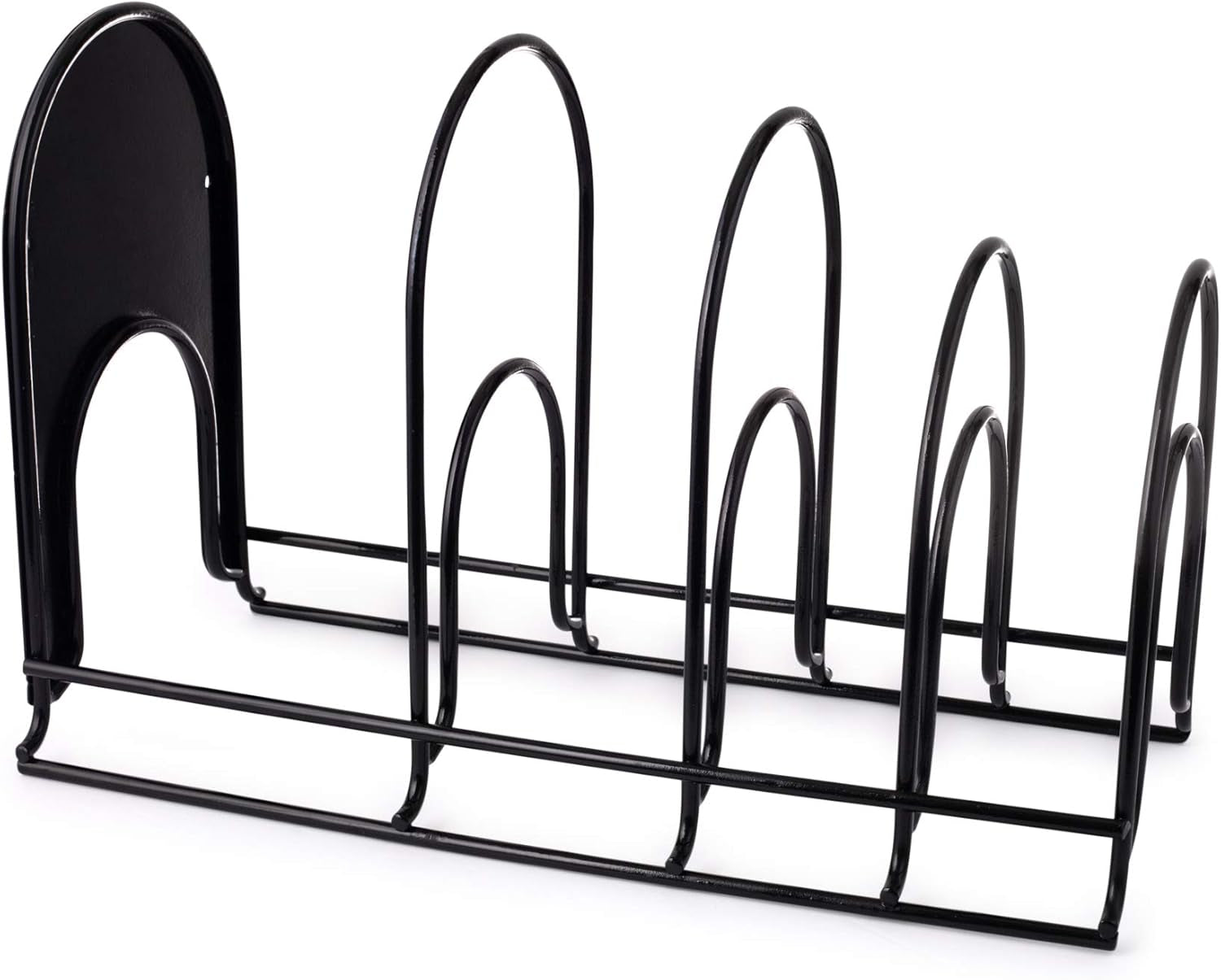 Cuisinel Extra Large 5-Tier Heavy Duty Pots and Pans Organizer - Durable, Space-Saving Rack for Cast Iron Skillets and Dutch Ovens - No Assembly Required - Sleek Black Design