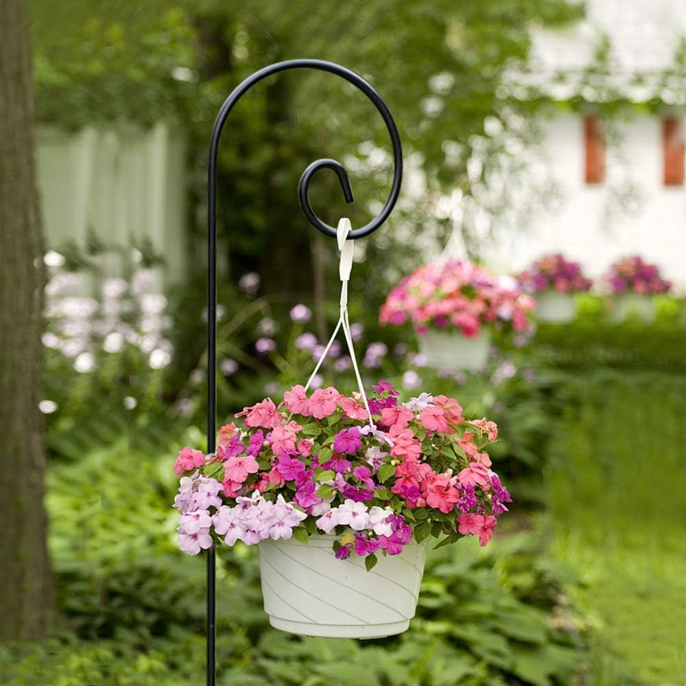 BEAU JARDIN 48-Inch Heavy Duty Shepherd Hooks - 2 Pack, No Assembly Required - Perfect for Hanging Plants, Bird Feeders, Lanterns, and Wedding Decor