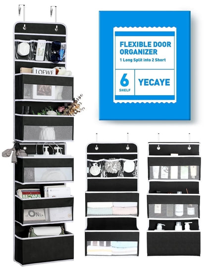 Lazyspin 6-Shelf over the Door Organizer, Door Hanging Storage, Gray