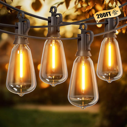 Outdoor ST38 LED string lights, spare bulb included