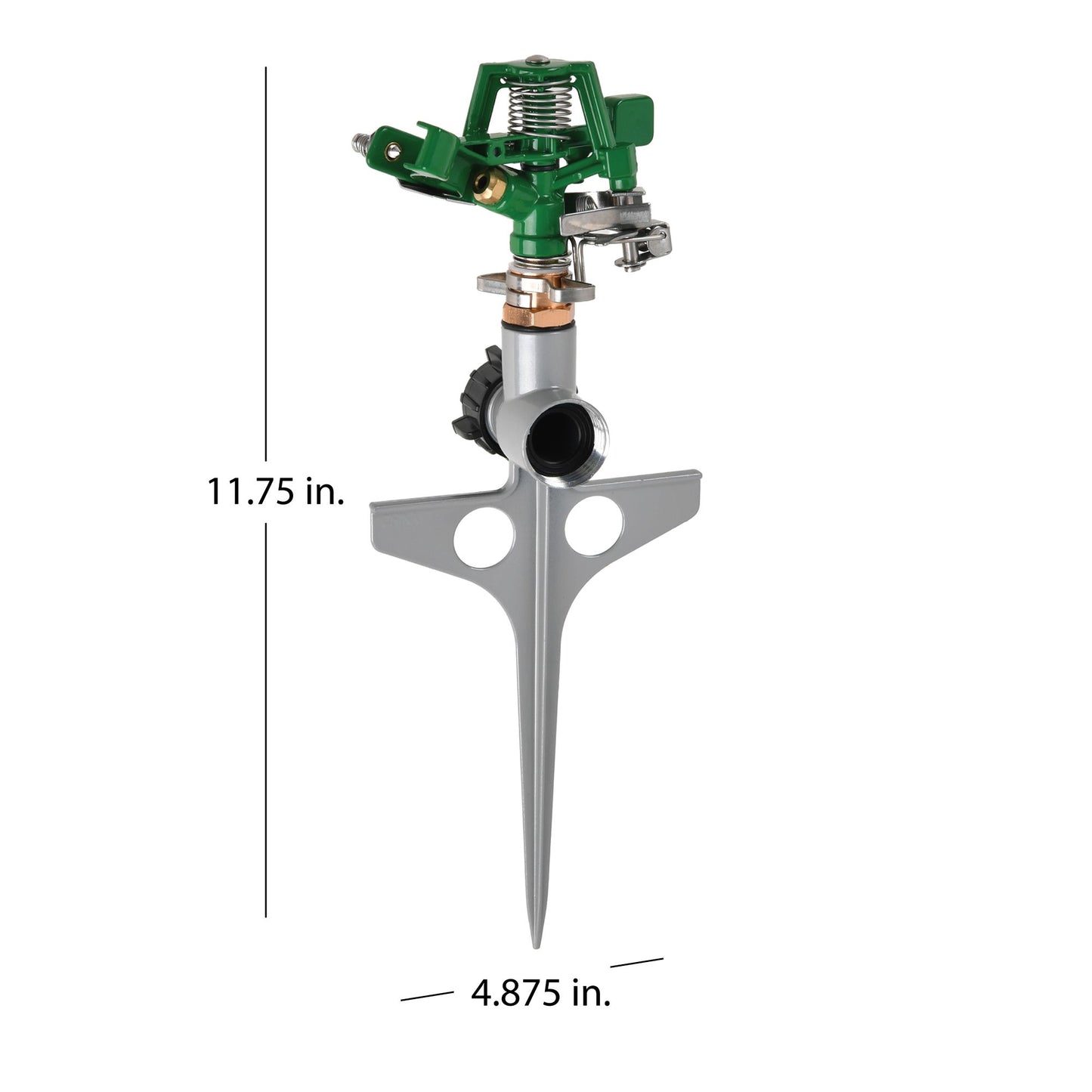 Metal Pulsating Spike Lawn Sprinkler (5,600 Sq. Ft. Coverage)