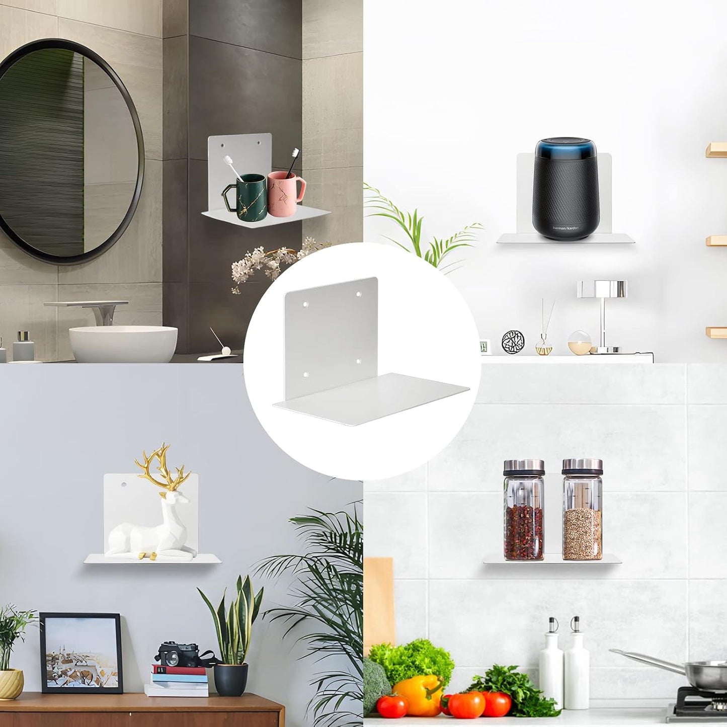 Invisible floating iron bookshelf hardware and mounting parts