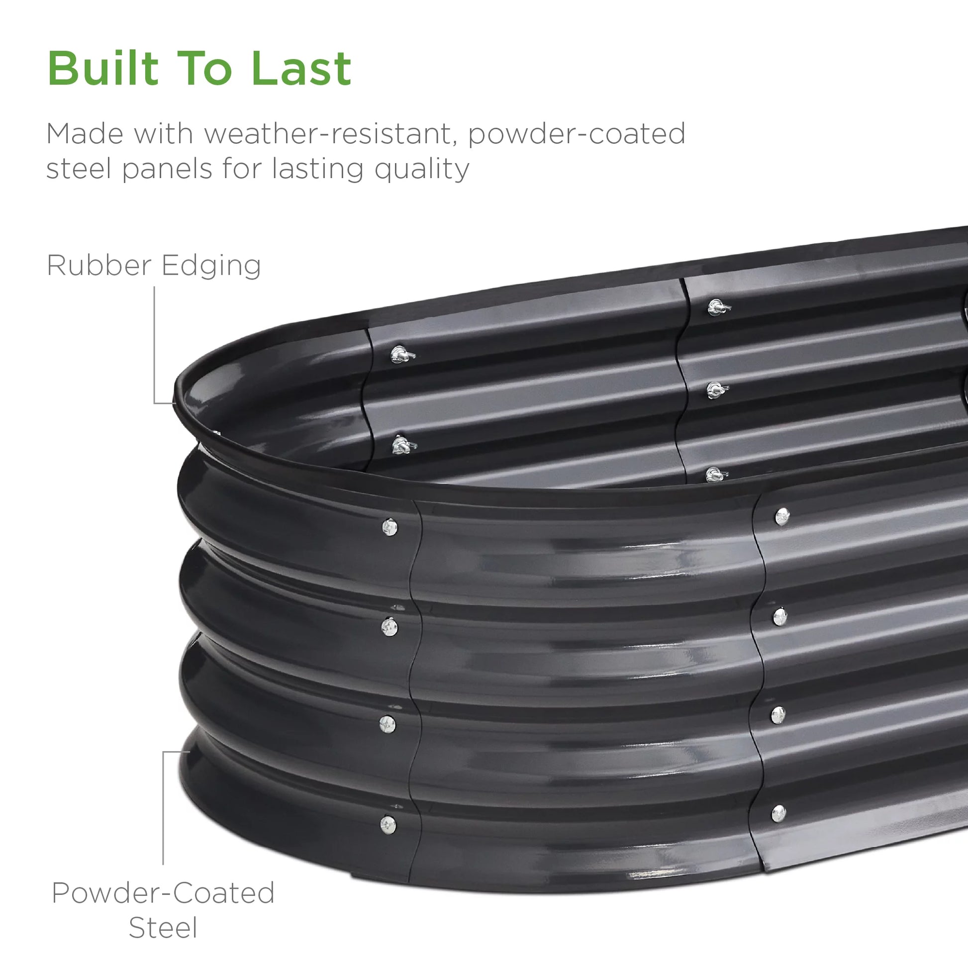 Elevate Your Gardening with the Best Choice Products 4x2x1 Ft Charcoal Oval Metal Raised Garden Bed - Perfect for Vegetables and Flowers!