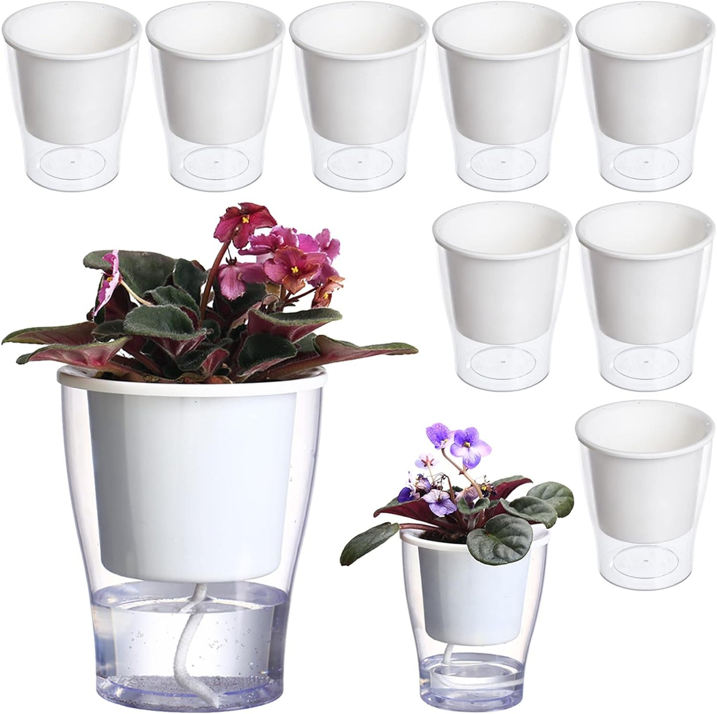 Transform your indoor jungle with our 3-Pack of 7" Clear Self-Watering Planters! Perfect for African Violets, Herbs, Orchids, and more! 🌱✨ #IndoorGardening #PlantLove