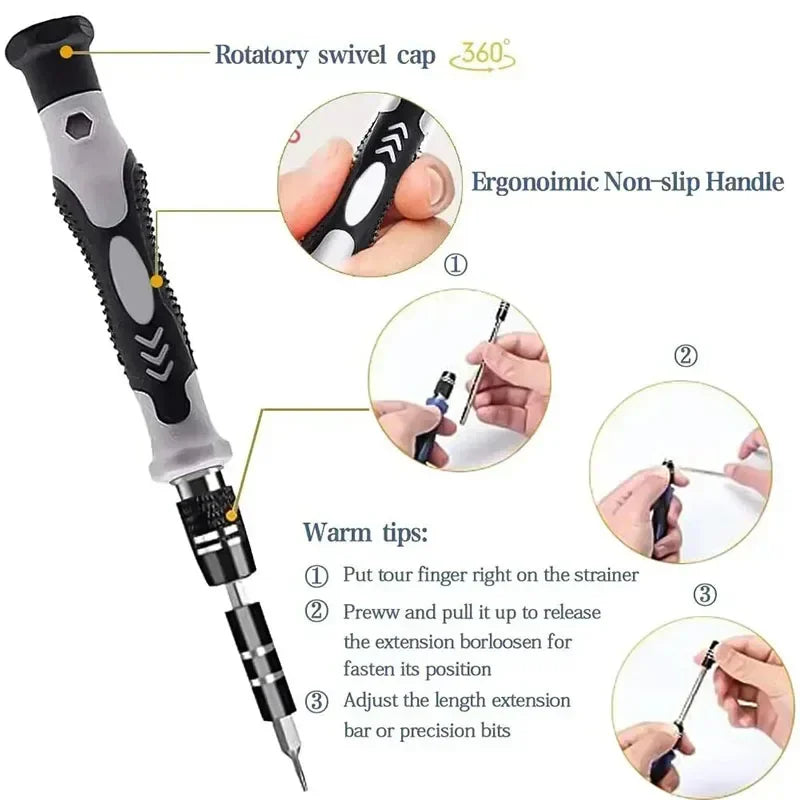115 in 1 Multifunctional Precision Screwdriver Repair Tool Sets Magnetic Phillips Torx Screw Driver Bits for Iphone Watch Glass