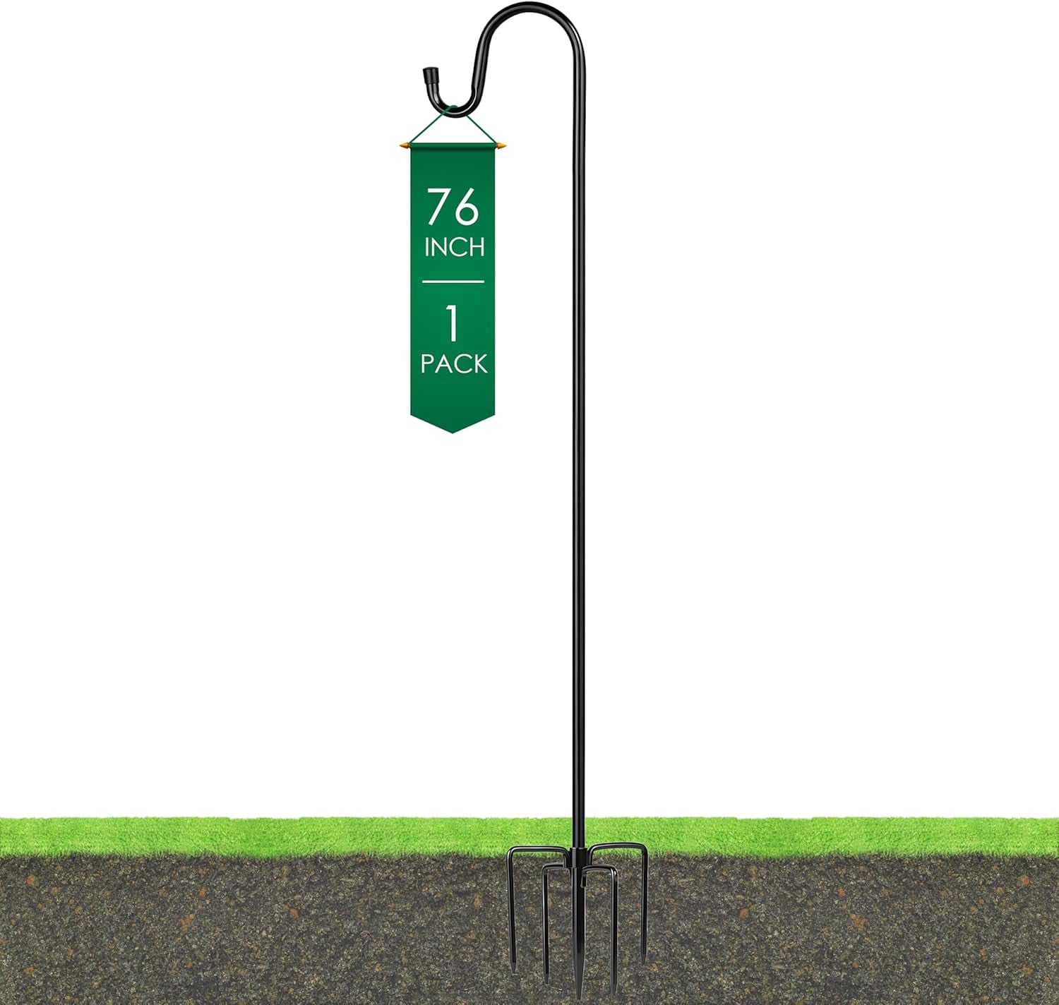 Adjustable shepherd hook, 76 inch height option