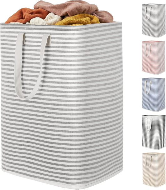 Lifewit 80L Collapsible Laundry Basket with Reinforced Handles, Waterproof Design for Bedroom and Laundry Room, Grey