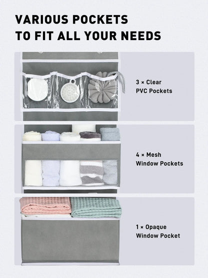 Lazyspin 6-Shelf over the Door Organizer, Door Hanging Storage, Gray