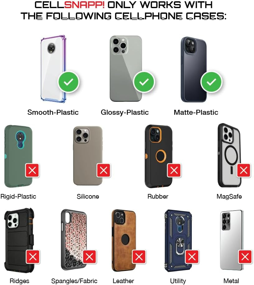 CELLSNAPP!™ | Universal Dual-Cellphone Carrier & Utility - Fits All Iphone & Android Smartphones, 2 Phone Case, Dual Phone Holder, Double Phone Case for Two Phones, the Two Phone Carrier Solution.