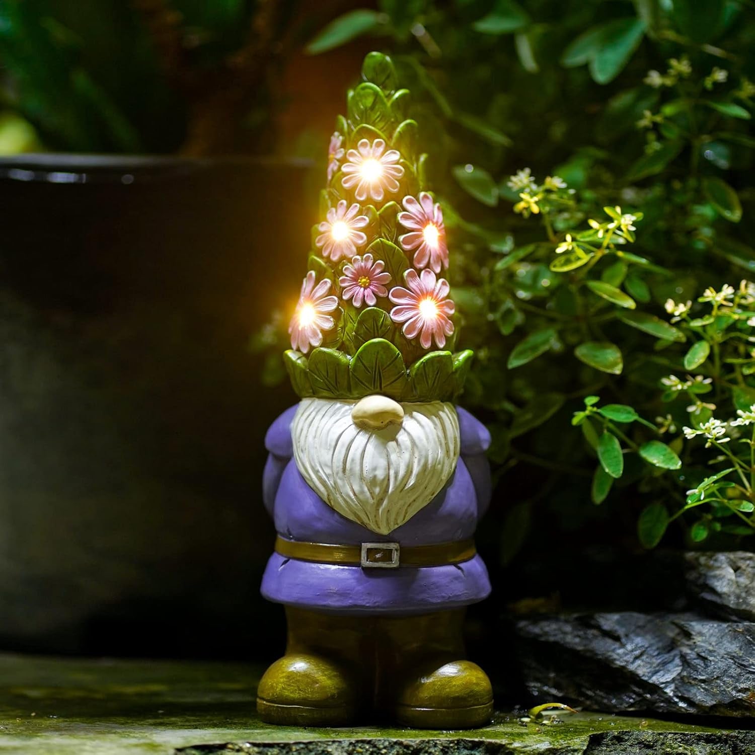 Solar garden statue nightlight, all five styles together