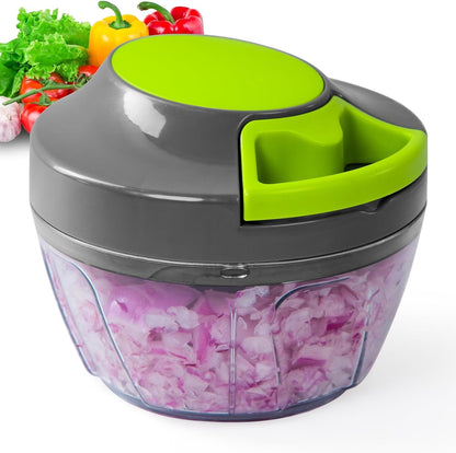 Pull-string manual food chopper, front view