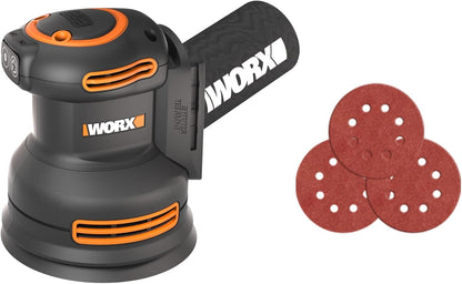 WORX Cordless Sander, 20V 10,000 Orbits/Minute Electric Sander, 5-In-1 Functions, Tool-Less Sanding Pad Change, Tool Only, Powershare