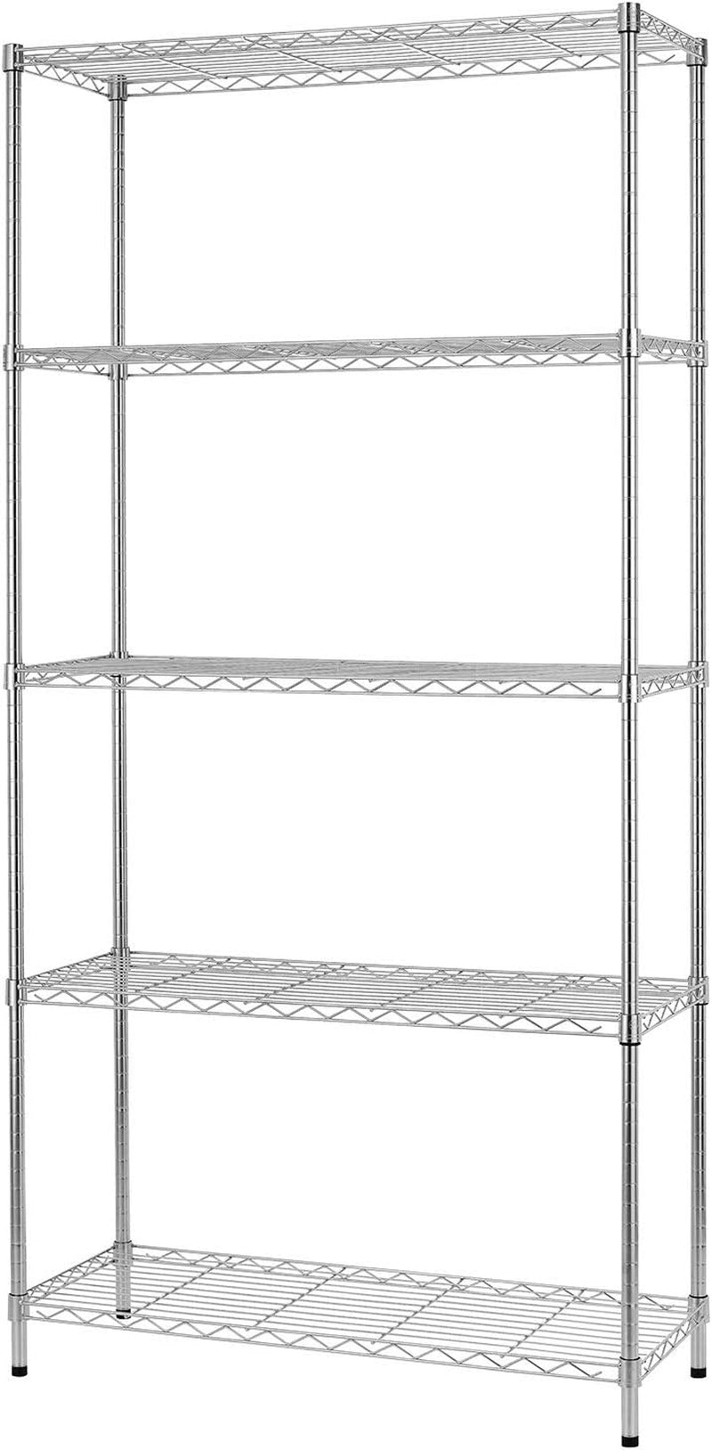 Bestoffice | 6-Tier Wire Storage Shelves with Wheels | 18X48X78 | Chrome | Adjustable Racks | Heavy-Duty Metal Shelf, Holds Upto 600 Lbs | No-Tool Assembly | Ideal for Home & Garage Shelving