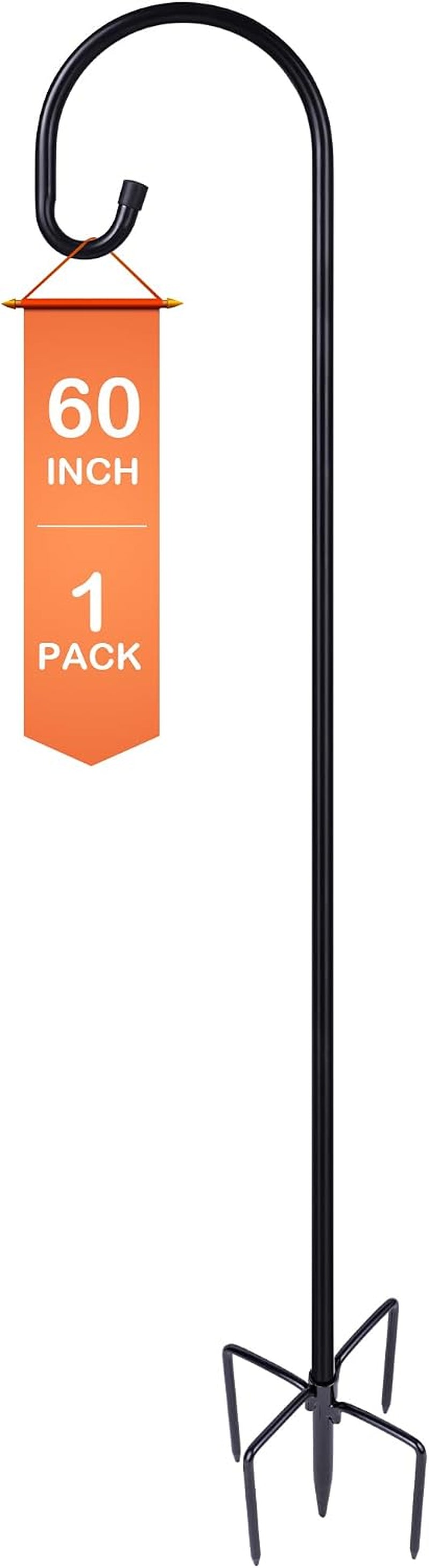 Adjustable shepherd hook, close-up of prong base in soil