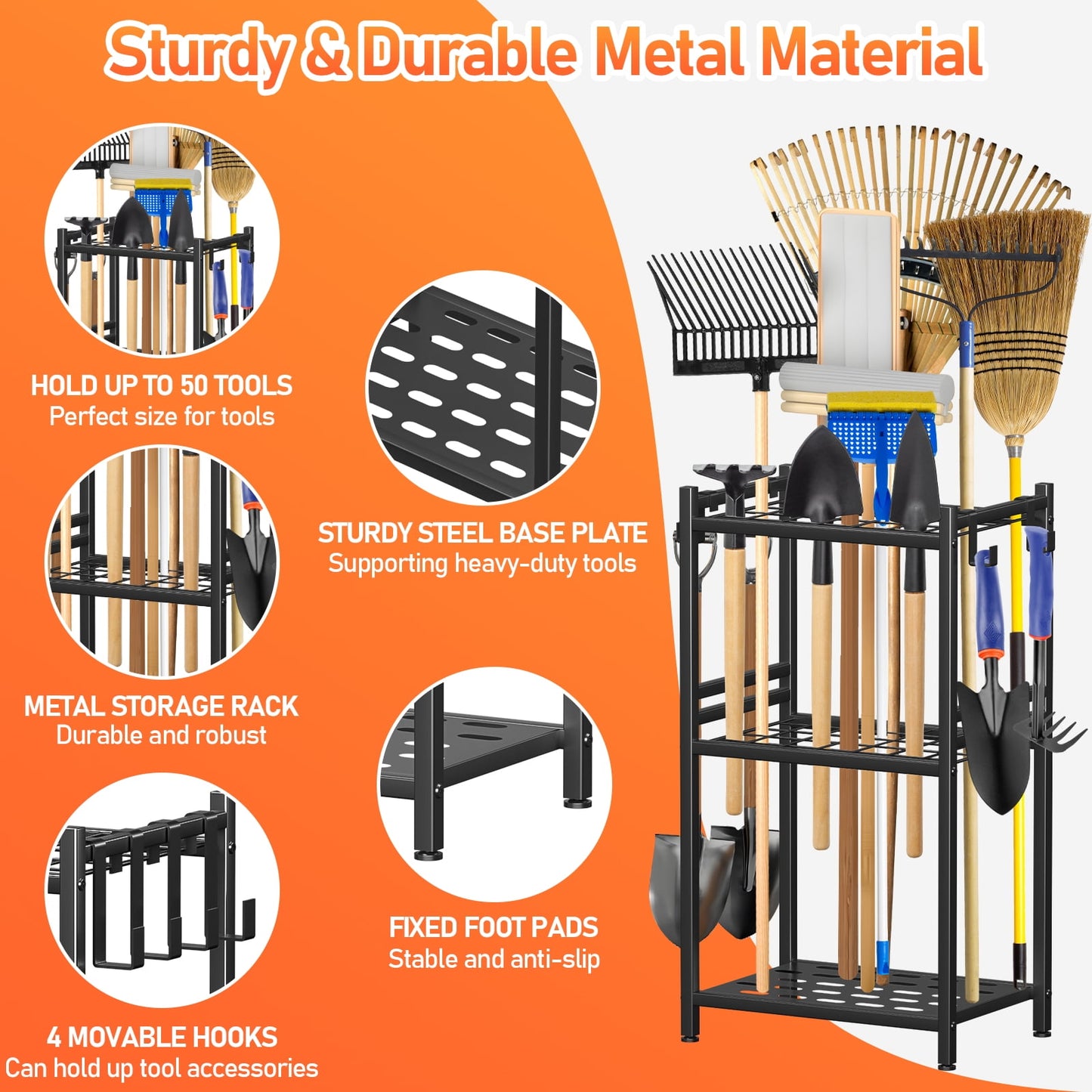 Maximize Your Space with the UNTIMATY Heavy-Duty Garden Tool Organizer - Store Over 50 Tools Effortlessly!