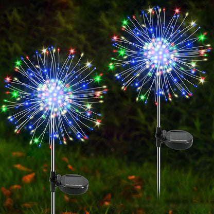 Solar firework starburst light in white