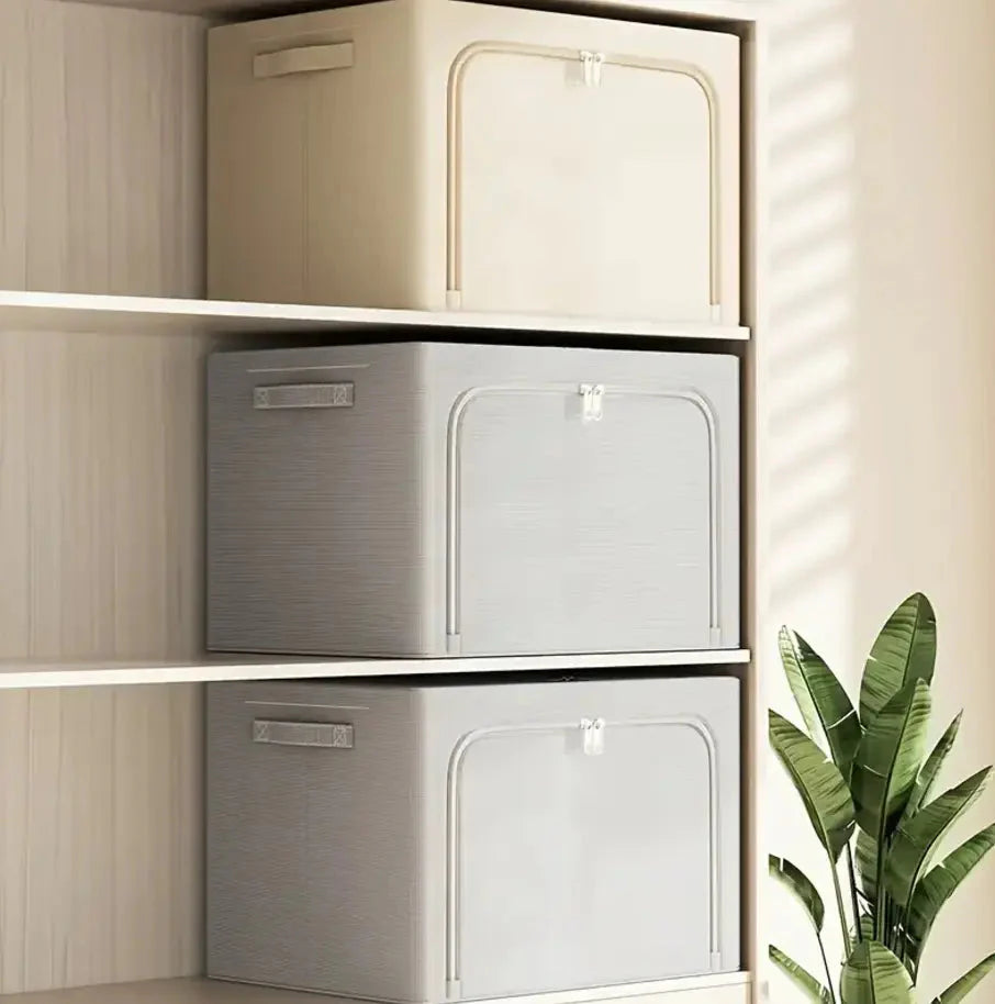 STACKABLE LINEN STORAGE BOXES