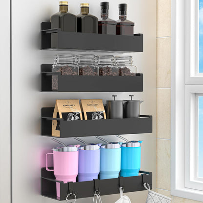 Magnetic fridge spice rack, 4-pack set