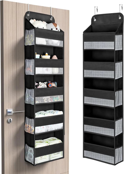 Lazyspin 6-Shelf over the Door Organizer, Door Hanging Storage, Gray