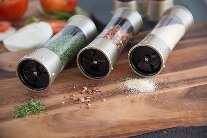 Kitchenart Elite Auto-Measure Spice Carousel - Professional 8 Jar Set in Elegant Silver Satin