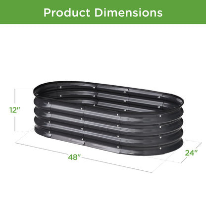 Elevate Your Gardening with the Best Choice Products 4x2x1 Ft Charcoal Oval Metal Raised Garden Bed - Perfect for Vegetables and Flowers!