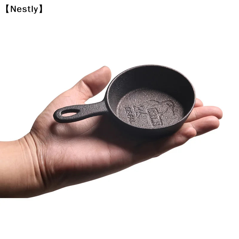 8.5CM Mini Cast Iron Skillet Non-Stick Mini Egg Frying Pan for Kitchen Cookware〔Nest〕