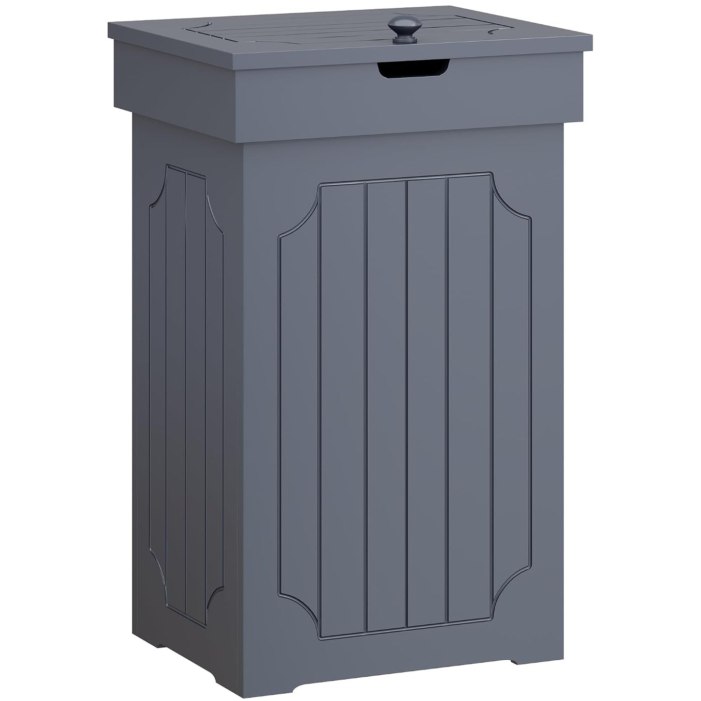 Farmhouse trash can cabinet in yellow finish