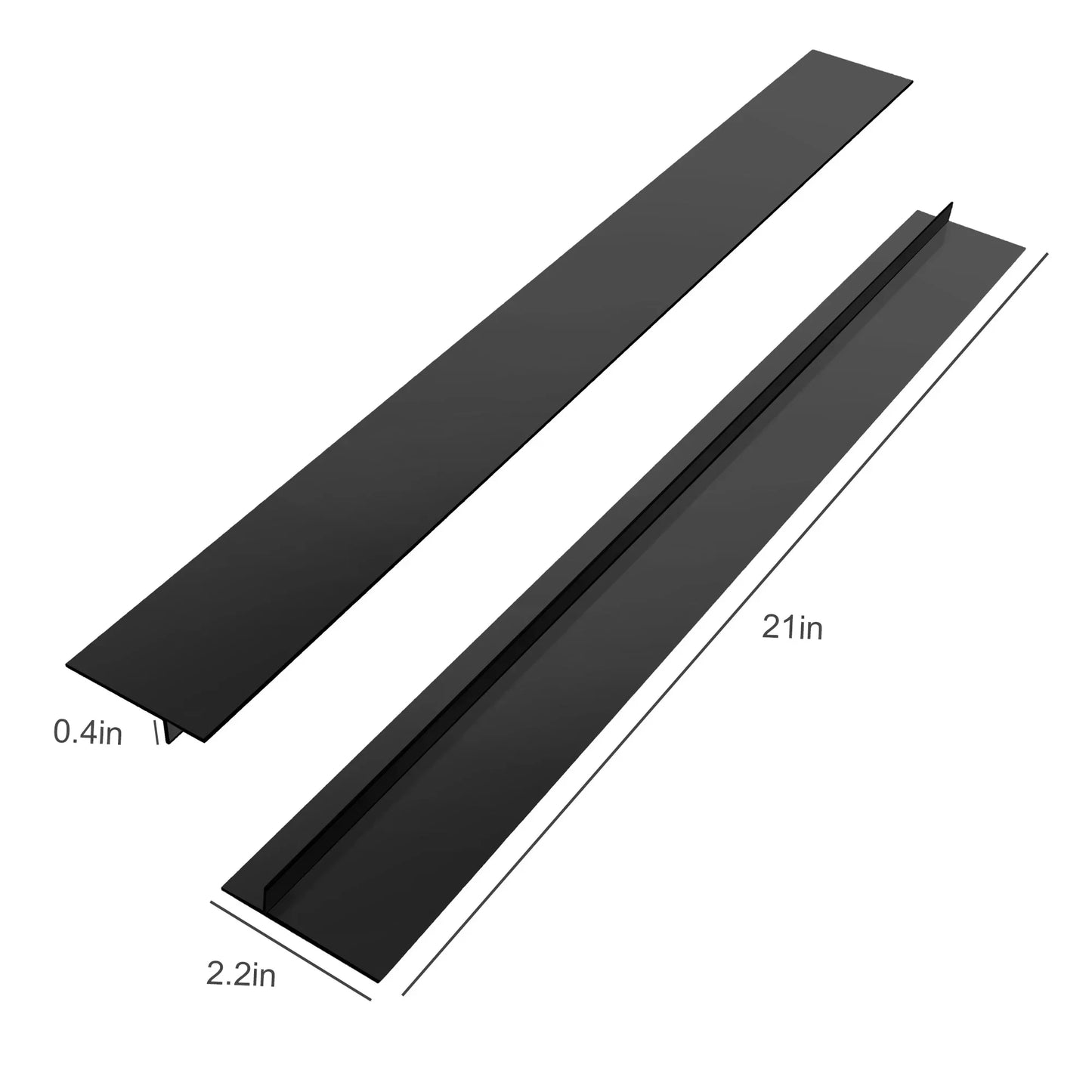 TSV 2Pcs Silicone Gap Covers, Heat Resistant Wide and Long Kitchen Stove Counter Gap Fillers, 21", Black