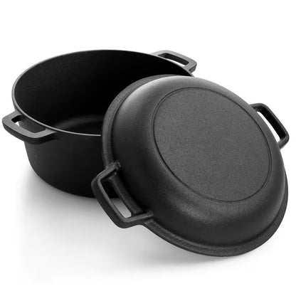 12-Piece round Pre Seasoned Cast Iron Cookware Set