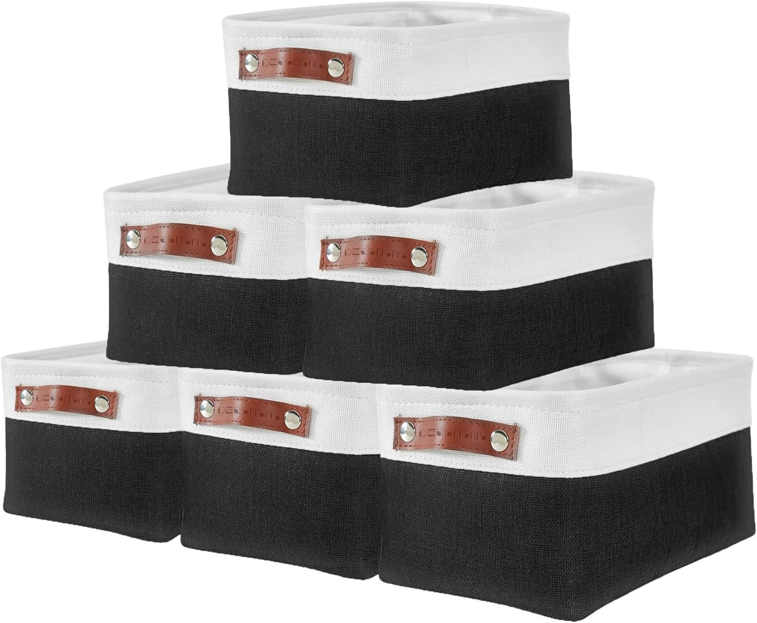 DECOMOMO Storage Bins, Large Fabric Storage Baskets for Shelves, Decorative Linen Closet Organizer, 15 X 11 X 9.5 Inches (Grey & White, 4 Pack)