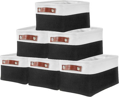 DECOMOMO Storage Bins, Large Fabric Storage Baskets for Shelves, Decorative Linen Closet Organizer, 15 X 11 X 9.5 Inches (Grey & White, 4 Pack)