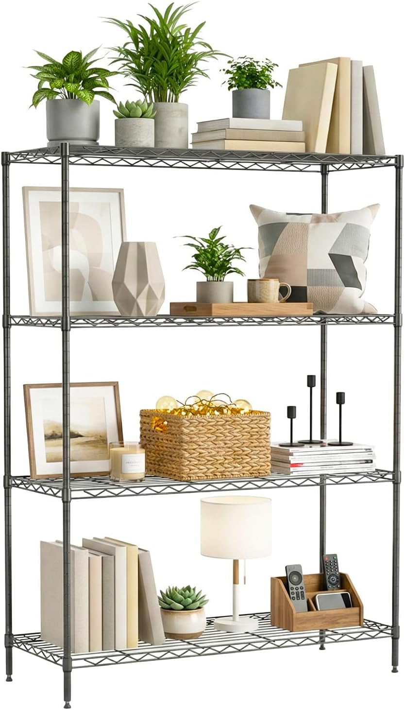 Bestoffice | 6-Tier Wire Storage Shelves with Wheels | 18X48X78 | Chrome | Adjustable Racks | Heavy-Duty Metal Shelf, Holds Upto 600 Lbs | No-Tool Assembly | Ideal for Home & Garage Shelving
