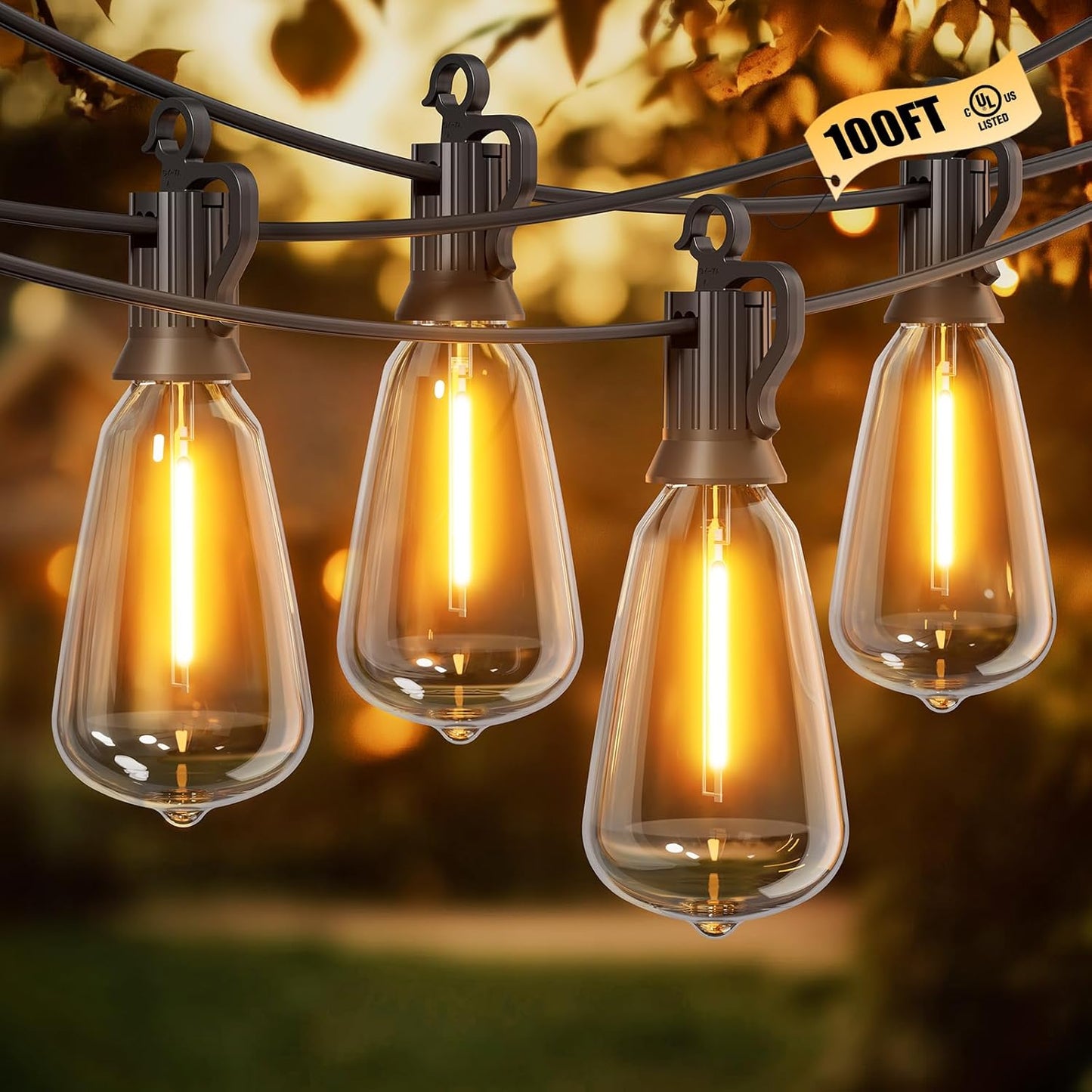 Outdoor ST38 LED string lights, dimmer compatibility demonstration