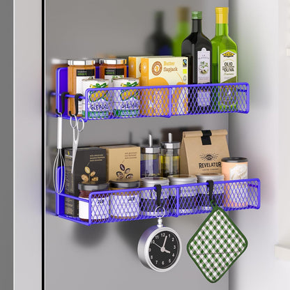 Magnetic spice rack shelf set in white finish