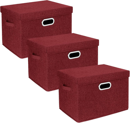TYEERS Collapsible Storage Bins with Lids, Large Fabric Storage Boxes - 2 Pack - Classic Blue