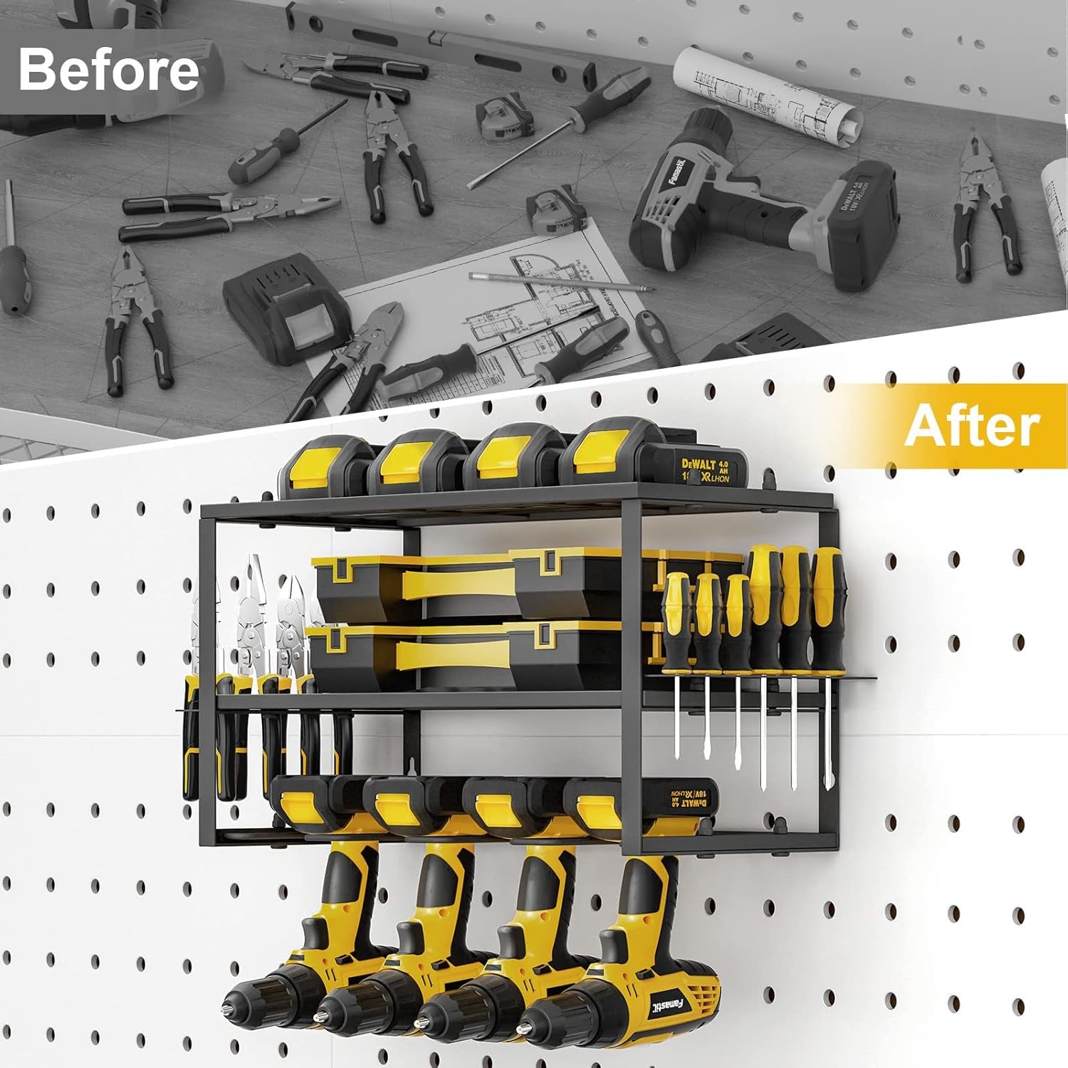 Power Tool Organizer- Power Drill Tool Holder- Heavy Duty Tool Shelf & 1 Pack 3