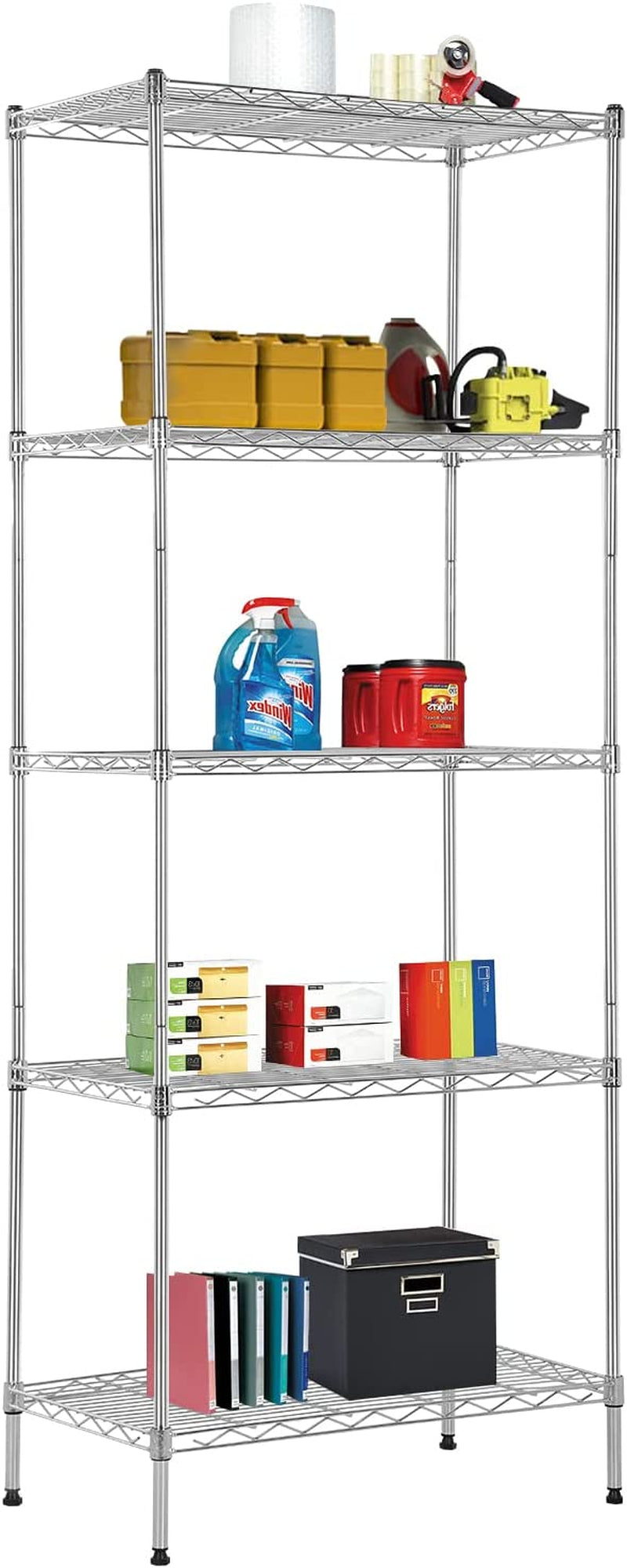 Bestoffice | 6-Tier Wire Storage Shelves with Wheels | 18X48X78 | Chrome | Adjustable Racks | Heavy-Duty Metal Shelf, Holds Upto 600 Lbs | No-Tool Assembly | Ideal for Home & Garage Shelving