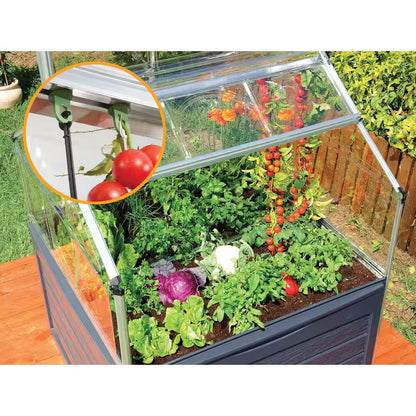 Plant Inn 4 Ft. X 4 Ft. Gray/Clear Raised Bed Polycarbonate DIY Greenhouse Kit