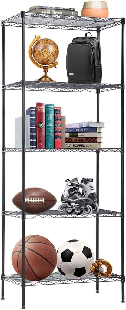 Bestoffice | 6-Tier Wire Storage Shelves with Wheels | 18X48X78 | Chrome | Adjustable Racks | Heavy-Duty Metal Shelf, Holds Upto 600 Lbs | No-Tool Assembly | Ideal for Home & Garage Shelving