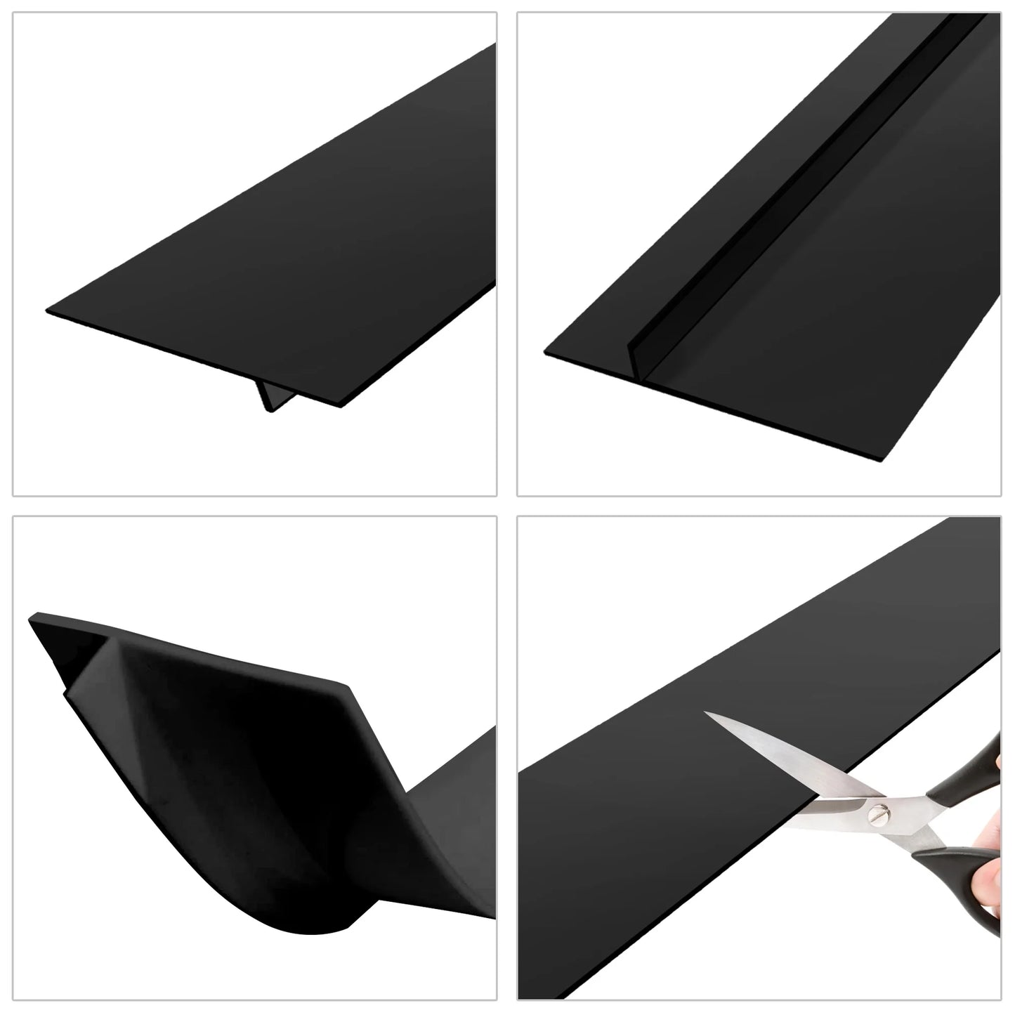 TSV 2Pcs Silicone Gap Covers, Heat Resistant Wide and Long Kitchen Stove Counter Gap Fillers, 21", Black