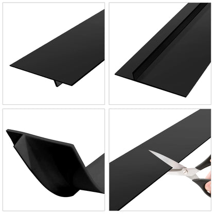 TSV 2Pcs Silicone Gap Covers, Heat Resistant Wide and Long Kitchen Stove Counter Gap Fillers, 21", Black