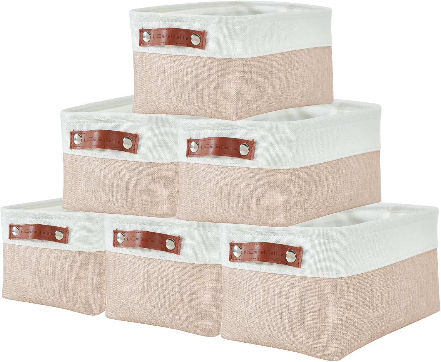 DECOMOMO Storage Bins, Large Fabric Storage Baskets for Shelves, Decorative Linen Closet Organizer, 15 X 11 X 9.5 Inches (Grey & White, 4 Pack)
